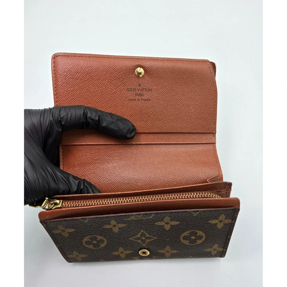 Louis Vuitton‎ Monogram Canvas Small Wallet Snap Closure Authentic